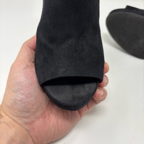 H&M Black Peep Toe Ankle Boots Size 7 - Picture 12 of 15